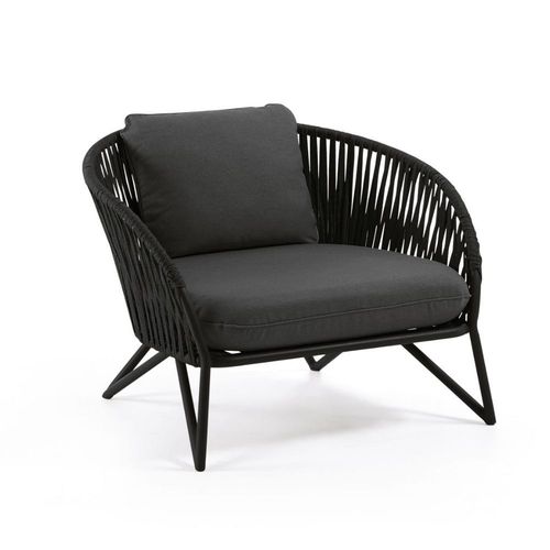 Branzie Sessel aus schwarzem Seil - Sitzsackfabrik